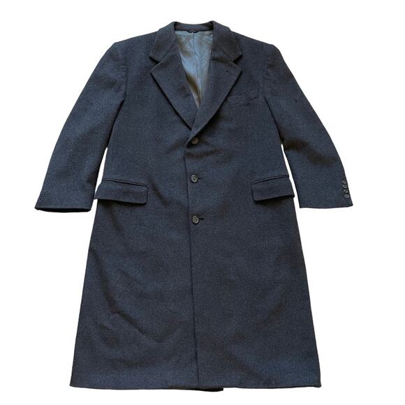 Mark Shale Cashmere Overcoat Charcoal Black Button Down Business Dress Coat 46R - Picture 6 of 16